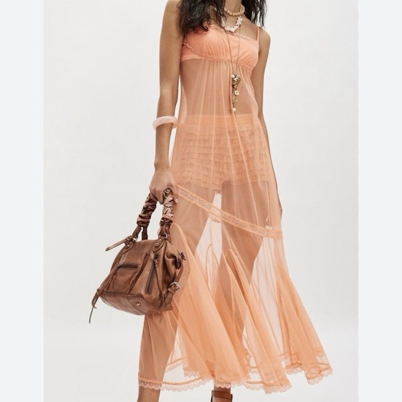 Free People Dresses & Skirts - Free People mesh maxi dress xs